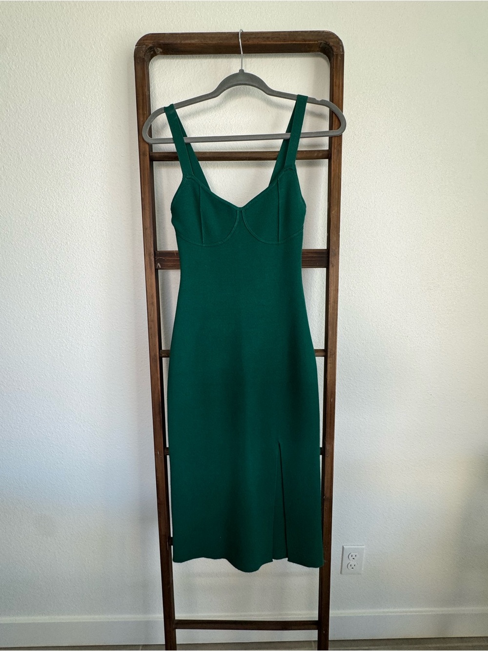 Abercrombie & Fitch Emerald Green Midi Dress with Bust Seaming